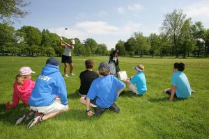 Michelle McGann Giving A Golf Clinic